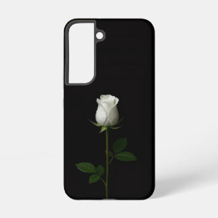 Black 4 Luxe Galaxy S22 Case, Pure White Rose Samsung Galaxy Case