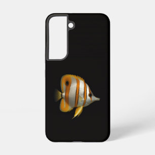 Black 4 Luxe Galaxy S22 Case, Reef Butterflyfish Samsung Galaxy Case