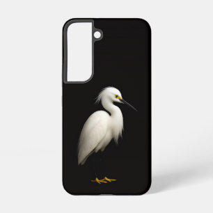 Black 4 Luxe Galaxy S22 Case, Snowy Egret Samsung Galaxy Case