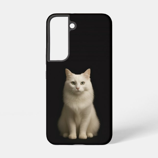 Black 4 Luxe Galaxy S22 Case, Turkish Angora Cat Samsung Galaxy S22 Case (Back)