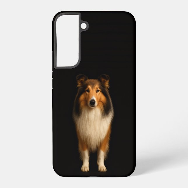 Black 4 Luxe Galaxy S22 Plus, Loyal Collie Dog Samsung Galaxy S22+ Case (Back)