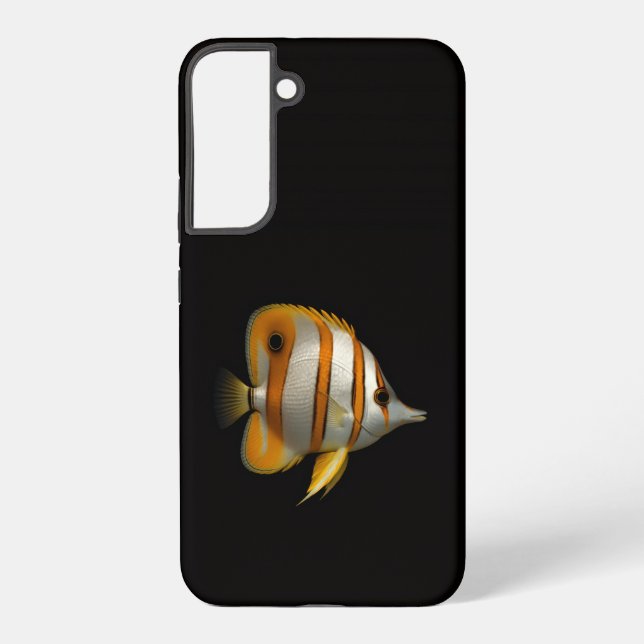 Black 4 Luxe Galaxy S22 Plus, Reef Butterflyfish Samsung Galaxy S22+ Case (Back)