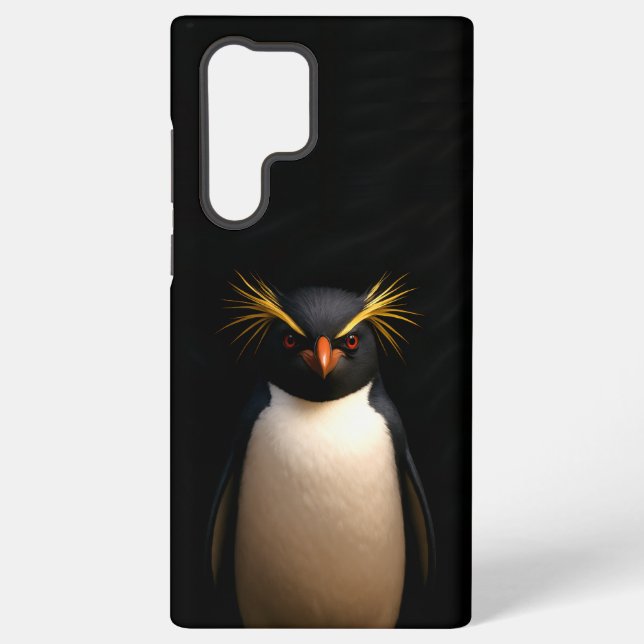 Black 4 Luxe Galaxy S22 Ultra, Rockhopper Penguin Samsung Galaxy S22 Ultra Case (Back)