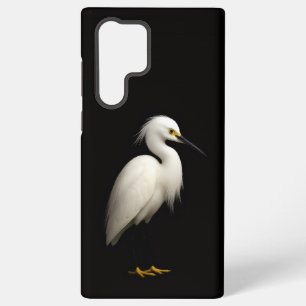 Black 4 Luxe Galaxy S22 Ultra, Snowy Egret Samsung Galaxy Case