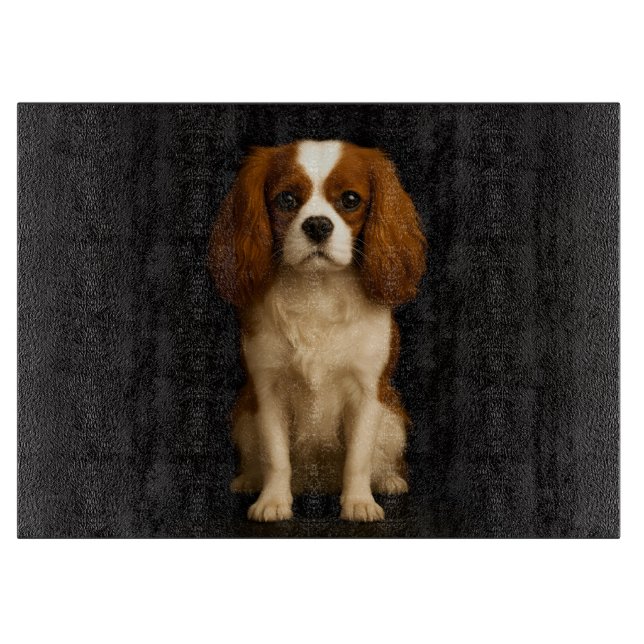 Black 4 Luxe Glass board Cavalier Spaniel (Front)