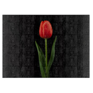 Black 4 Luxe Glass board Ruby Red Tulip