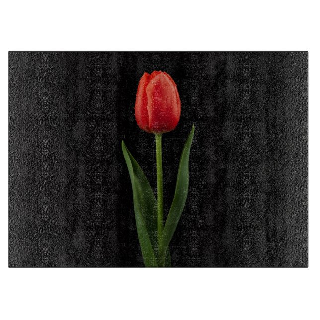 Black 4 Luxe Glass board Ruby Red Tulip (Front)