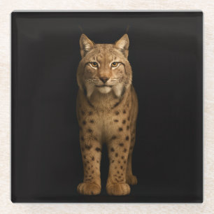 Black 4 Luxe Glass coaster, Silent Lynx Coaster