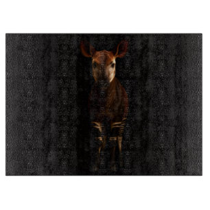 Black 4 Luxe Glass cutting board Forest Okapi