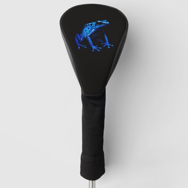 Black 4 Luxe Golf Driver Cover, Blue Frog Head Cover (Front)