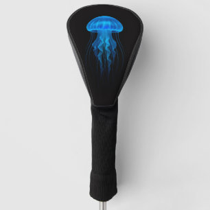 Black 4 Luxe Golf Driver Cover, Blue Jellyfish Head Cover