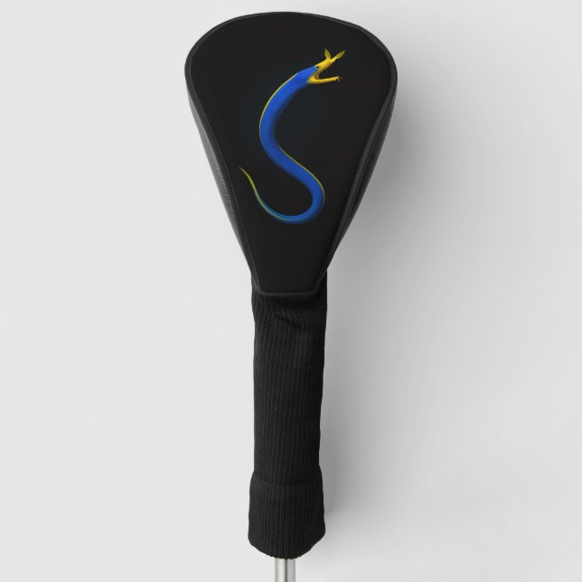 Black 4 Luxe Golf Driver Cover, Blue Ribbon Eel Head Cover (Front)