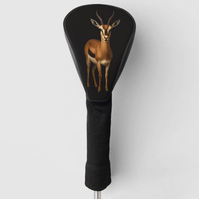 Black 4 Luxe Golf Driver Cover, Elegant Gazella Golf Head Cover (Front)