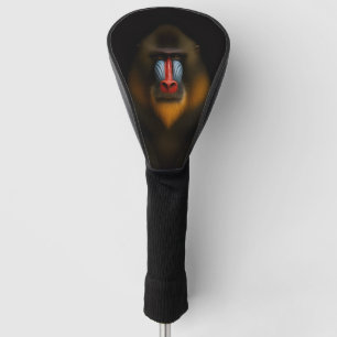 Black 4 Luxe Golf Driver Cover, Mandrill Monkey Head Cover