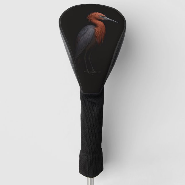 Black 4 Luxe Golf Driver Cover, Reddish Egret Head Cover (Front)