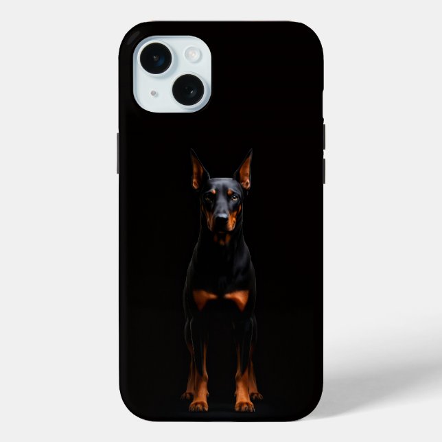 Black 4 Luxe, Guardian Doberman iPhone 15 Plus Case-Mate iPhone Case (Back)