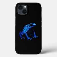 Black 4 Luxe iPhone 13 Case, Electric Blue Frog