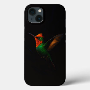 Black 4 Luxe iPhone 13 Case, Tufted Coquette Bird iPhone 13 Case