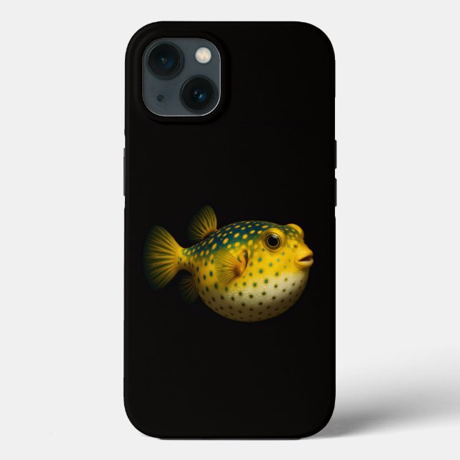 Black 4 Luxe iPhone 13 case, Yellow Putterfish Case-Mate iPhone Case (Back)