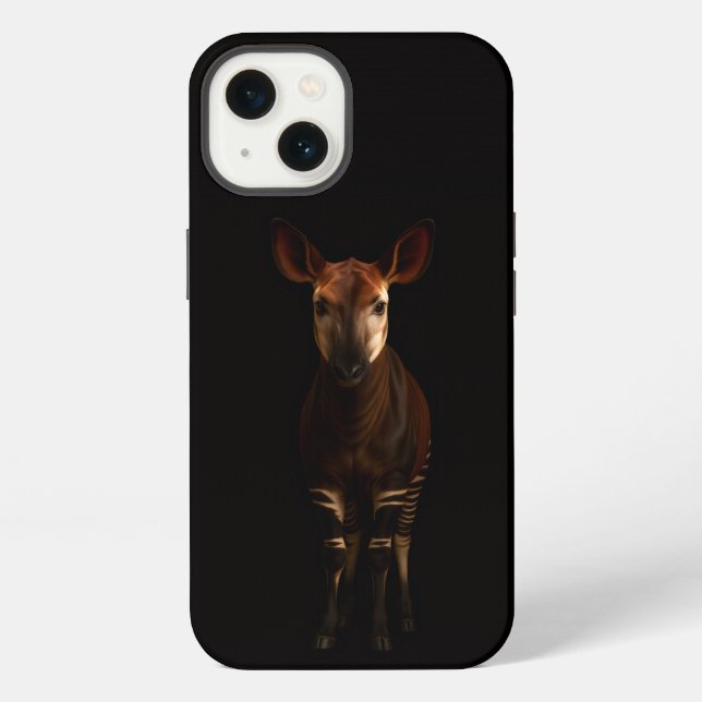 Black 4 Luxe iPhone 13, Forest Okapi Case (Back)
