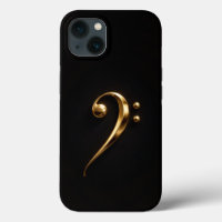 Black 4 Luxe iPhone 13, Golden Bass Clef