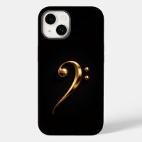 Black 4 Luxe iPhone 14 Mate, Golden Bass Clef