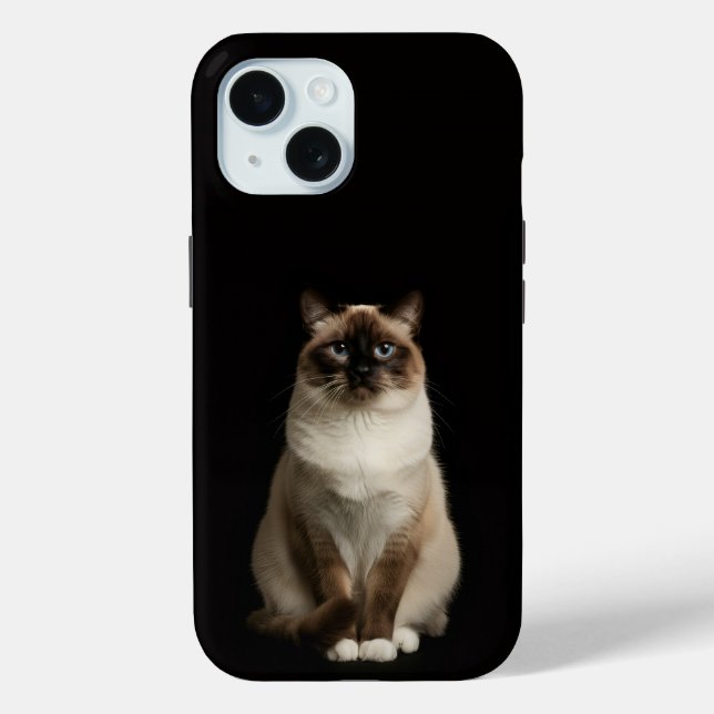 Black 4 Luxe iPhone 15 Case, Birmanese Cat Case-Mate iPhone Case (Back)