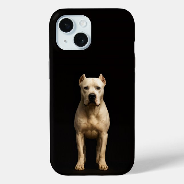 Black 4 Luxe iPhone 15 Case, Bold Dogo Argentino Case-Mate iPhone Case (Back)