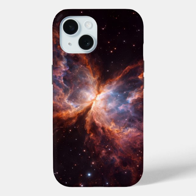 Black 4 Luxe iPhone 15 Case, Butterfly Nebula Case-Mate iPhone Case (Back)