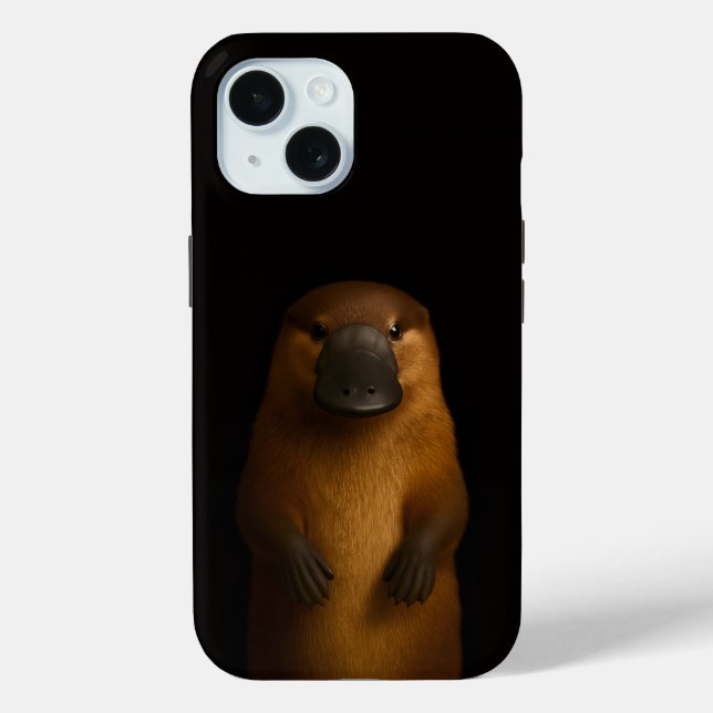 Black 4 Luxe iPhone 15 Case, Elegant Platypus Case-Mate iPhone Case (Back)