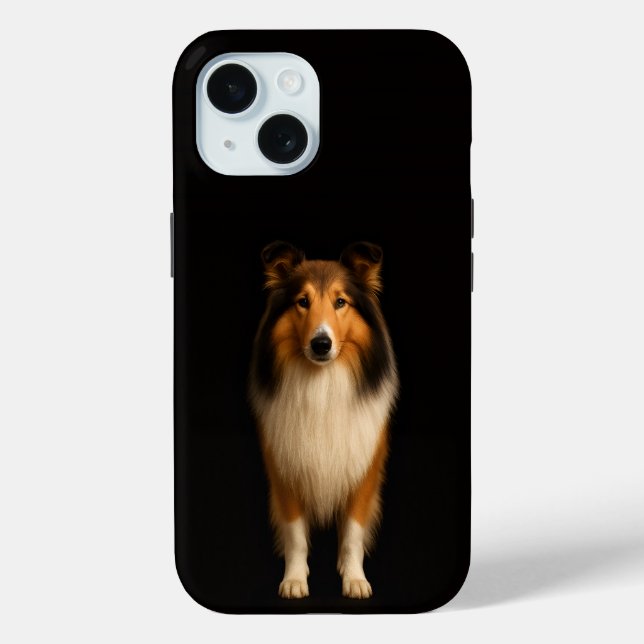 Black 4 Luxe iPhone 15 Case, Loyal Collie Dog Case-Mate iPhone Case (Back)