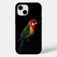 Black 4 Luxe iPhone 15 Case-Mate, Eastern Rosella