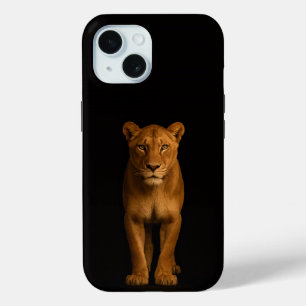 Black 4 Luxe iPhone 15 Case, Noble Lioness iPhone 15 Case