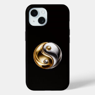 Black 4 Luxe iPhone 15 Case, Yin Yang Harmony iPhone 15 Case