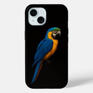 Black 4 Luxe iPhone 15 Mate, Blue Yellow Macaw iPhone 15 Case