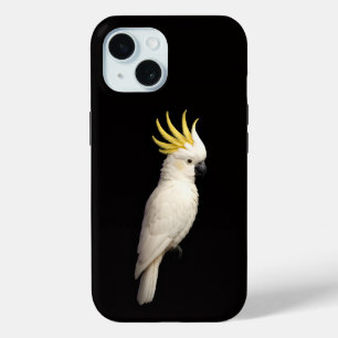 Black 4 Luxe iPhone 15 Mate, Crested Cockatoo iPhone 15 Case