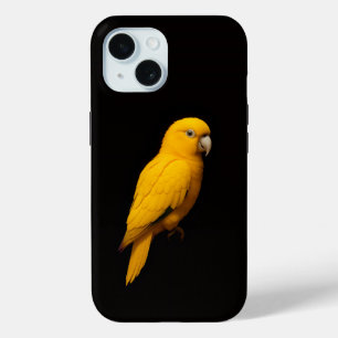Black 4 Luxe iPhone 15 Mate, Golden Parakeet iPhone 15 Case