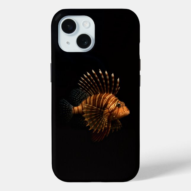 Black 4 Luxe iPhone 15 Mate, Red Lionfish Case-Mate iPhone Case (Back)