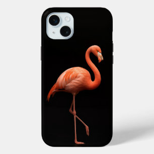 Black 4 Luxe iPhone 15 Plus, Pink Flamingo Mini Case