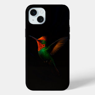 Black 4 Luxe iPhone 15 Plus, Tufted Coquette Bird iPhone 15 Mini Case