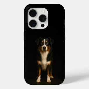 Black 4 Luxe iPhone 15 Pro Mate, Aussie Shepherd Case