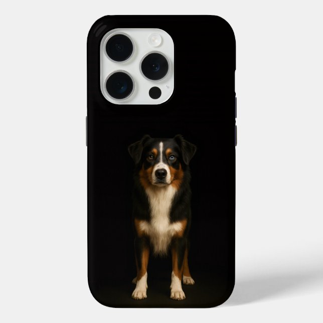 Black 4 Luxe iPhone 15 Pro Mate, Aussie Shepherd Case-Mate iPhone Case (Back)