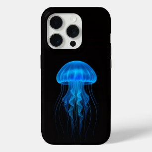Black 4 Luxe iPhone 15 Pro Mate, Blue Jellyfish iPhone 15 Pro Case