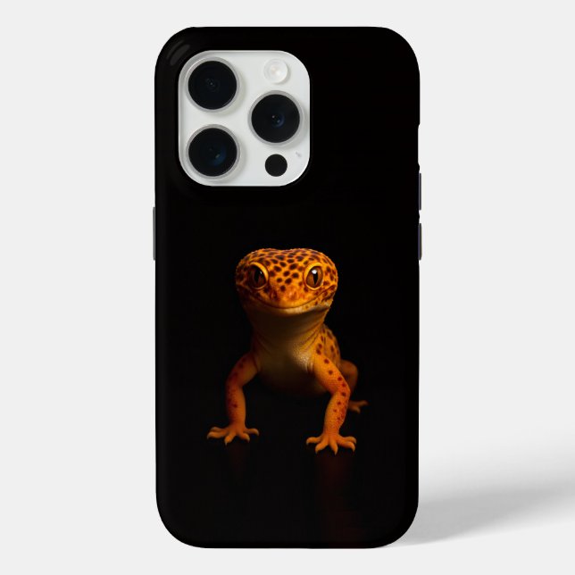 Black 4 Luxe iPhone 15 Pro Mate, Leopard Gecko Case-Mate iPhone Case (Back)