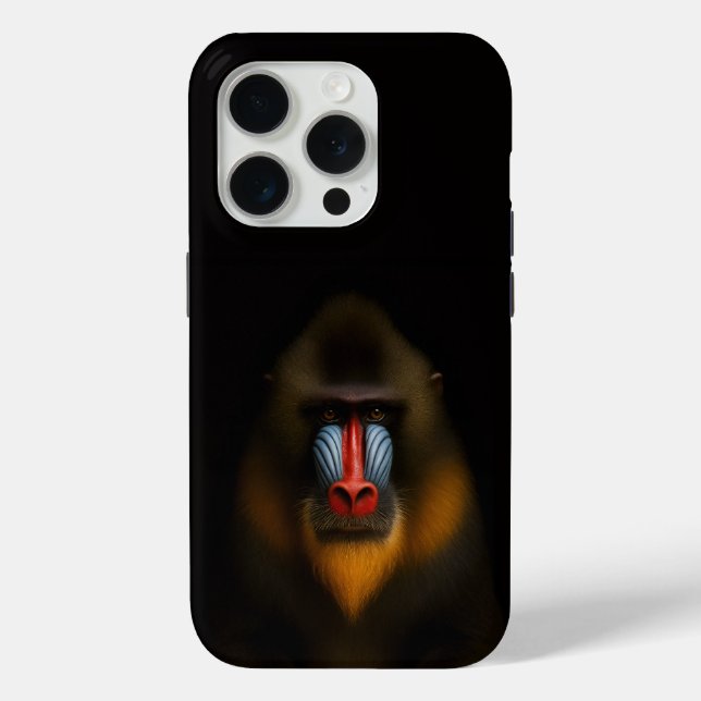 Black 4 Luxe iPhone 15 Pro Mate, Mandrill Monkey Case-Mate iPhone Case (Back)