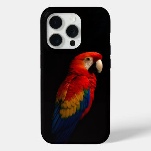 Black 4 Luxe iPhone 15 Pro Mate, Scarlet Parrot iPhone 15 Pro Case