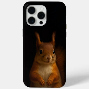 Black 4 Luxe iPhone 15 Pro Max Case, Red Squirrel Case