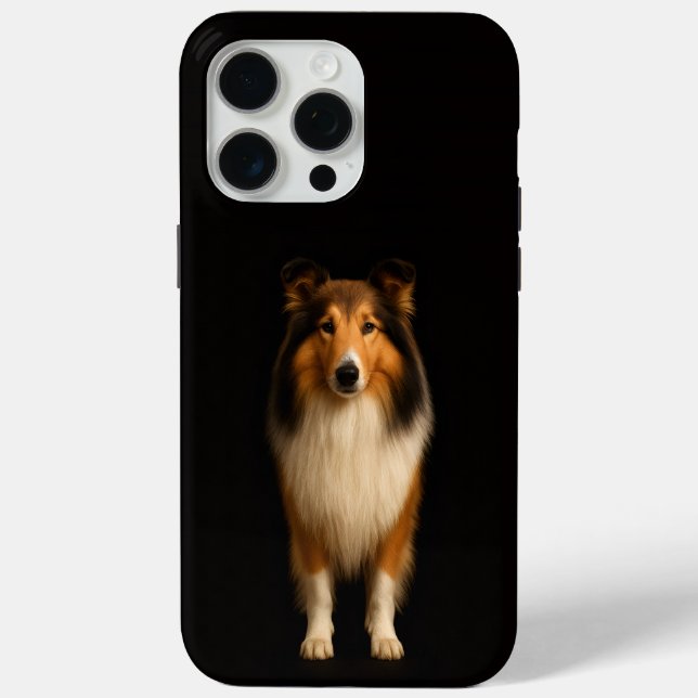 Black 4 Luxe iPhone 15 Pro Max, Loyal Collie Dog Case-Mate iPhone Case (Back)