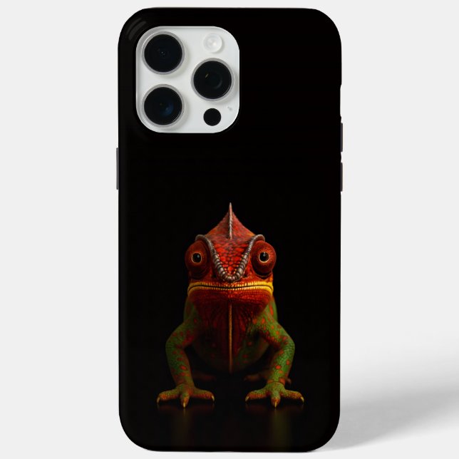 Black 4 Luxe iPhone 15 Pro Max, Panther Chameleon Case-Mate iPhone Case (Back)