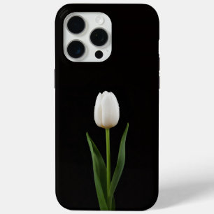 Black 4 Luxe iPhone 15 Pro Max, Pearl White Tulip iPhone 15 Pro Max Case